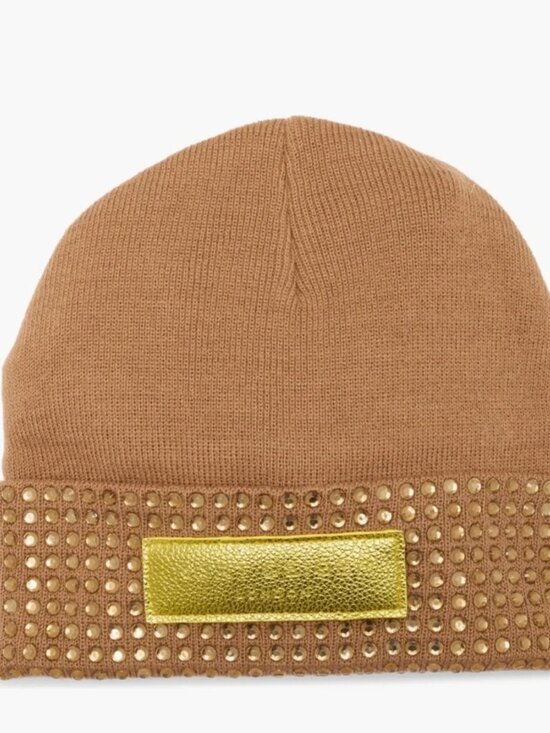 NWT Kurt Geiger London Logo Patch Crystal Cuff Beanie One  display picture 3